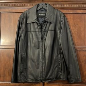 GUESS Men’s genuine leather coat size L